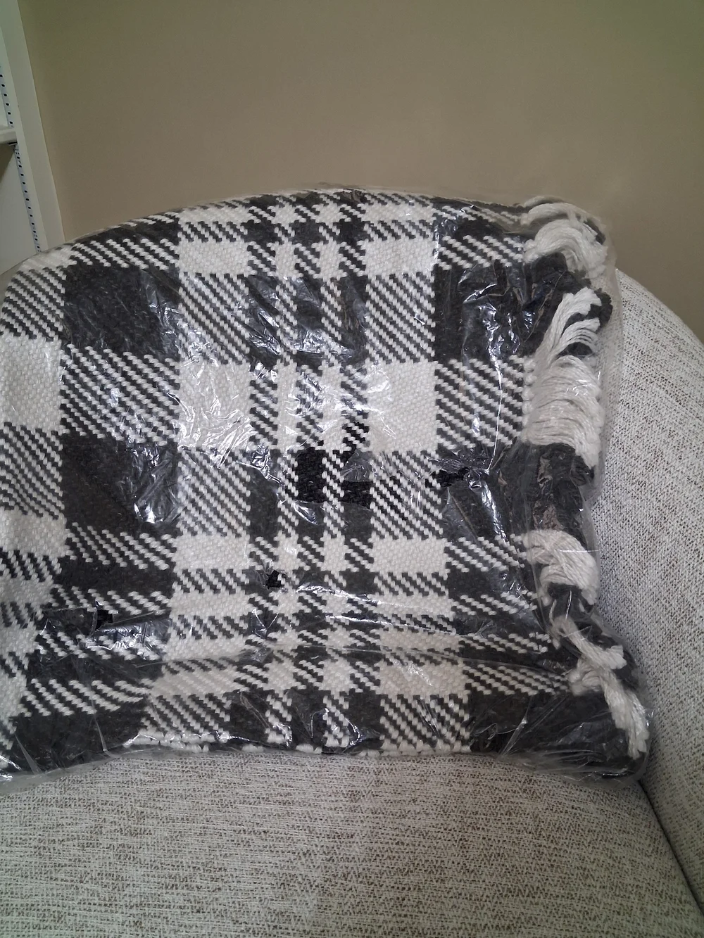 Studio McGee Black and White Plaid Accent Rug/Door Mat